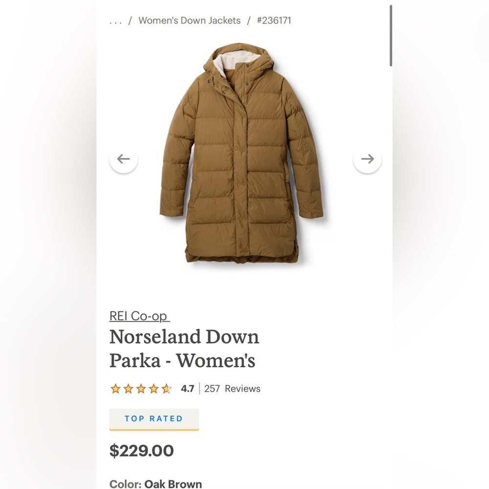 REI Cooperative Norseland down Jacket- M